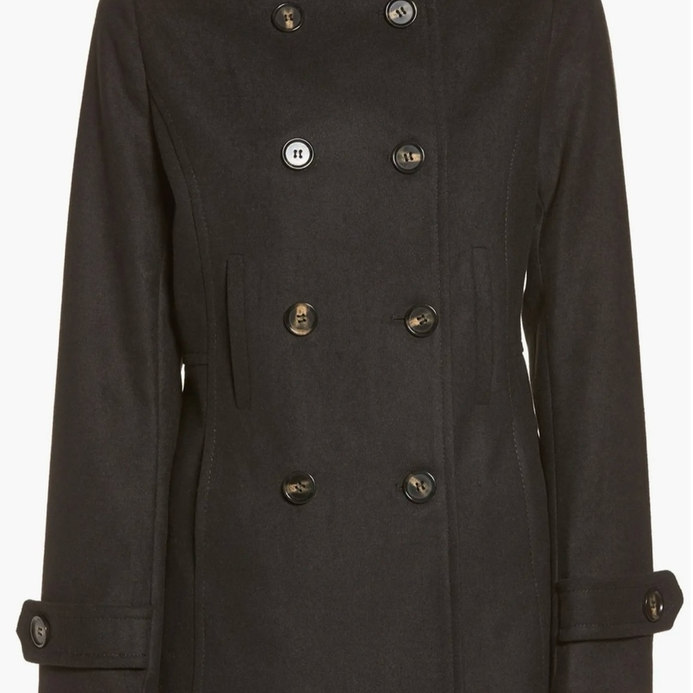 Thread & Supply Black Double-Breasted Peacoat Perfect Spring Transition Coat - M - Picture 13 of 15